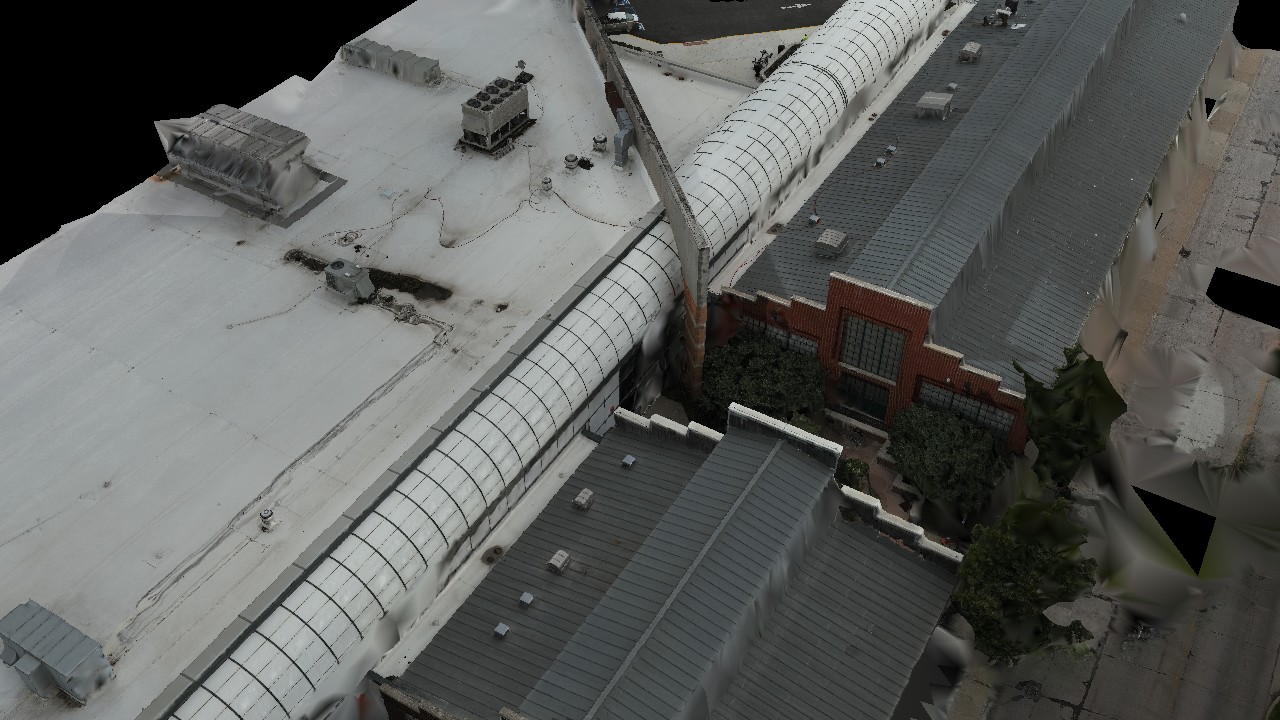 Vanguard textured 3D model showing roof structures and facility equipment